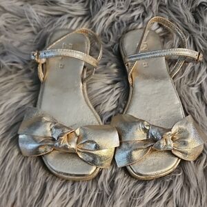 Zara Gold Kids Sandals with Bow
